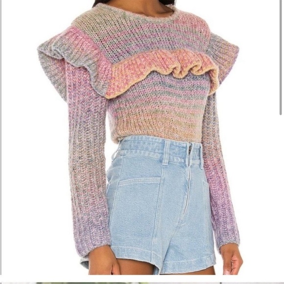 LoveShackFancy Yumi Pullover Sweater in Rainbow Small - Picture 2 of 4